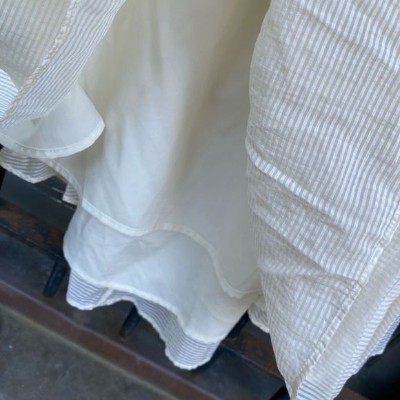 WAYF Tie Back Tiered Mini Dress in Cream Size Large, MSRP $138 - Picture 3 of 9